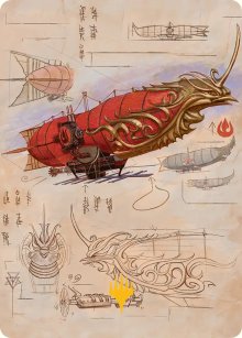 Dirigeable de la flotte du Ph�nix - Illustration - Avatar: The Last Airbender - Art Series