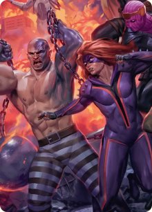 Homme-Absorbant et Titania - Illustration - Marvel Super Heroes - Art Series